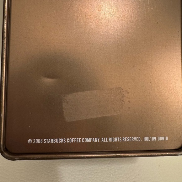 Rare 2008 Starbucks Coffee Company Metallic Brown Tin - Picture 9 of 9